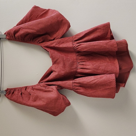 Audrey Parks Francesca’s Margot Corduroy Bow Back Top Size Medium - Picture 1 of 6